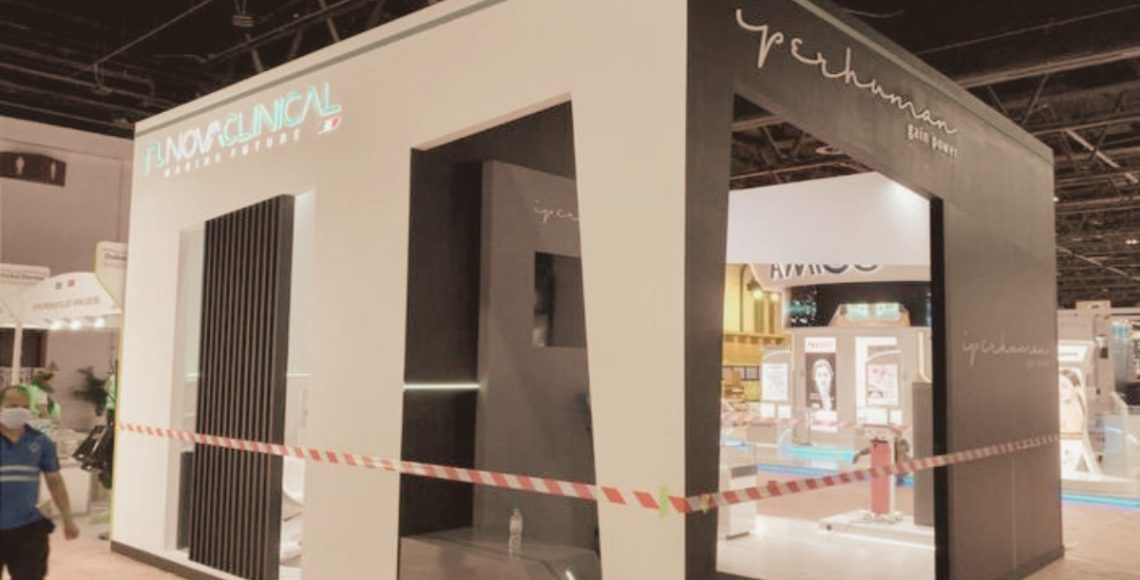 Nova Clinic exhibition stand in Dubai.